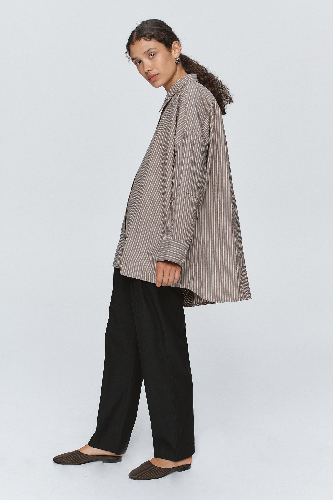 Marle | Edie Shirt - Chocolate Stripe