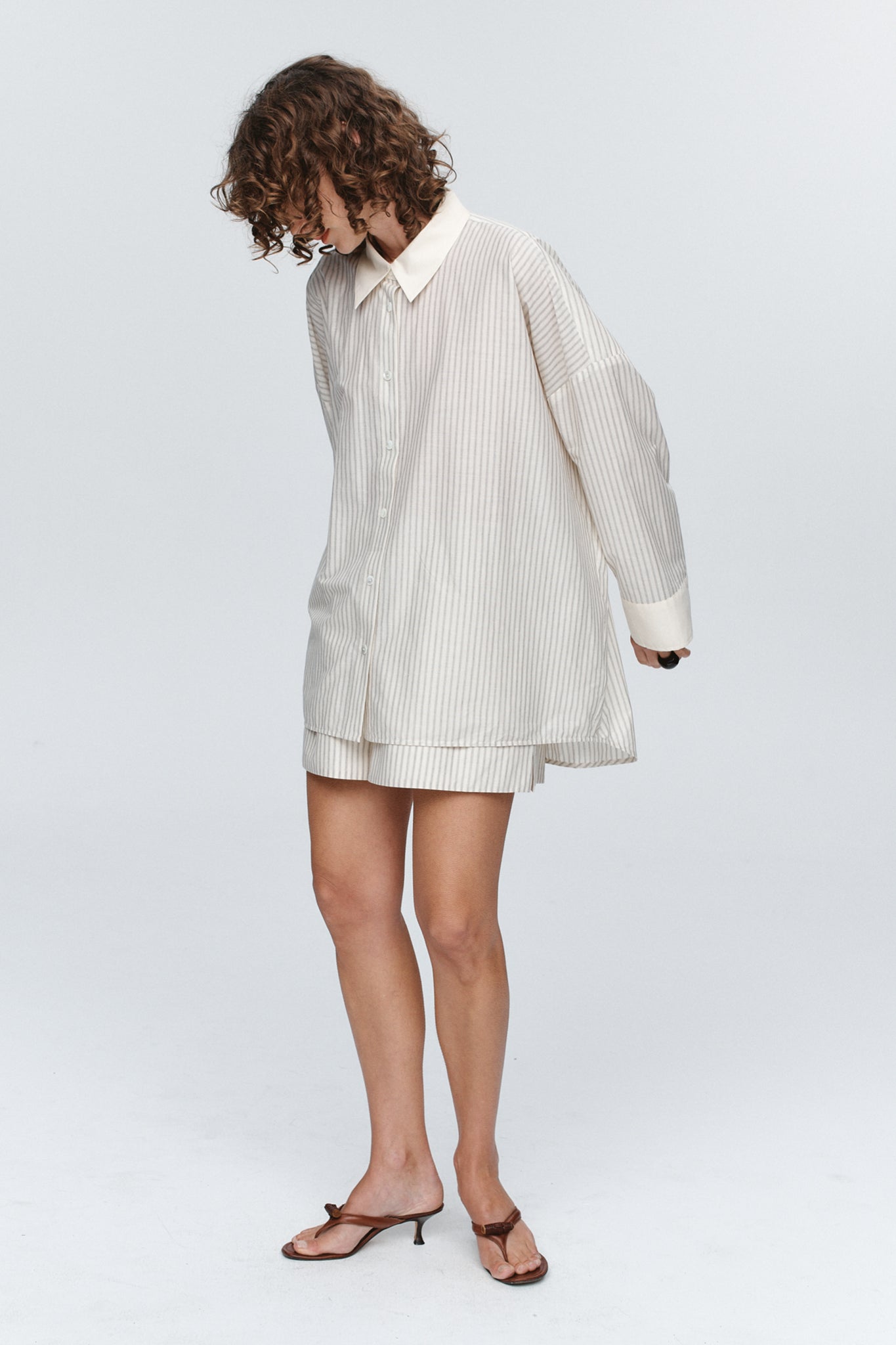 Marle | Edie Shirt - Grey Stripe