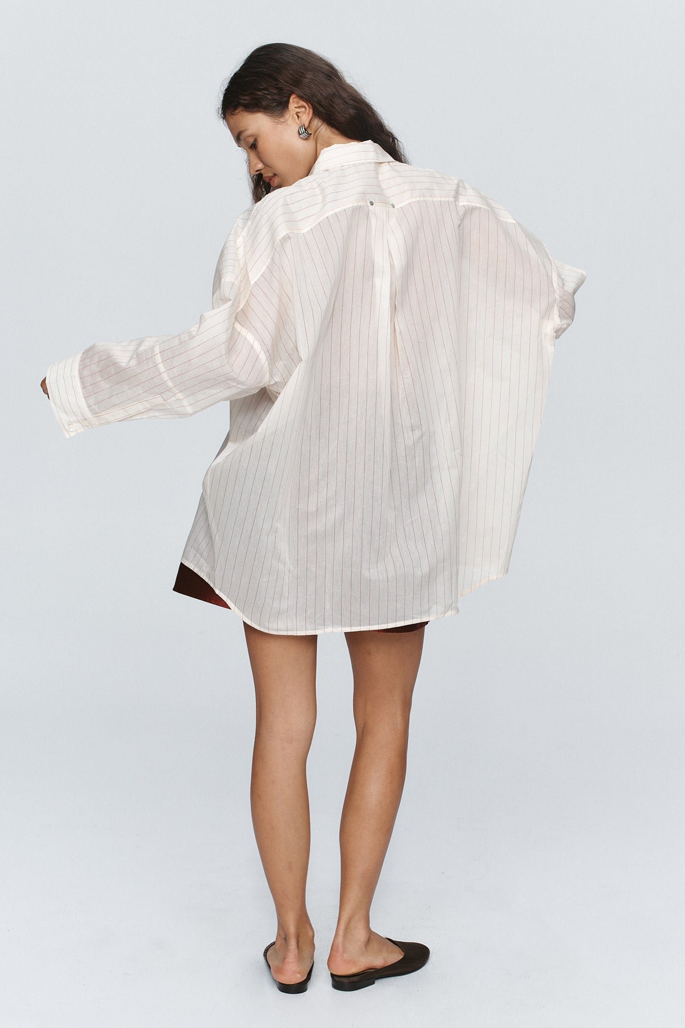 Marle | Edie Shirt - Ivory/Sangria Stripe