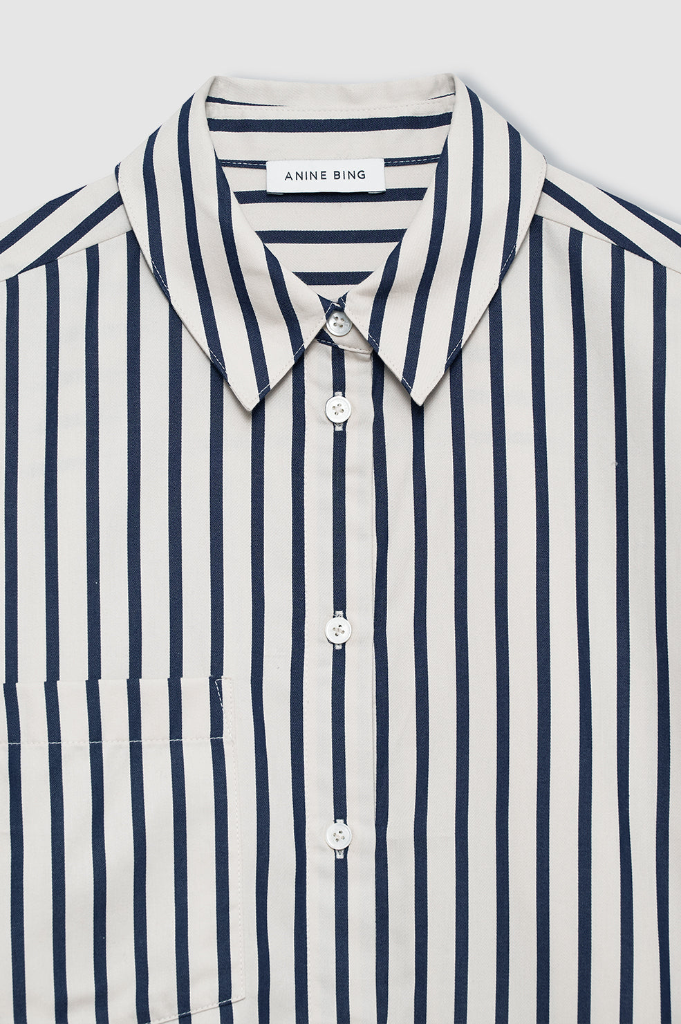 Anine Bing | Essie Cropped Shirt - Maritime Stripe