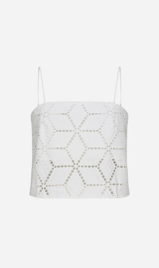 Bassike | Cotton Lace Cami - White