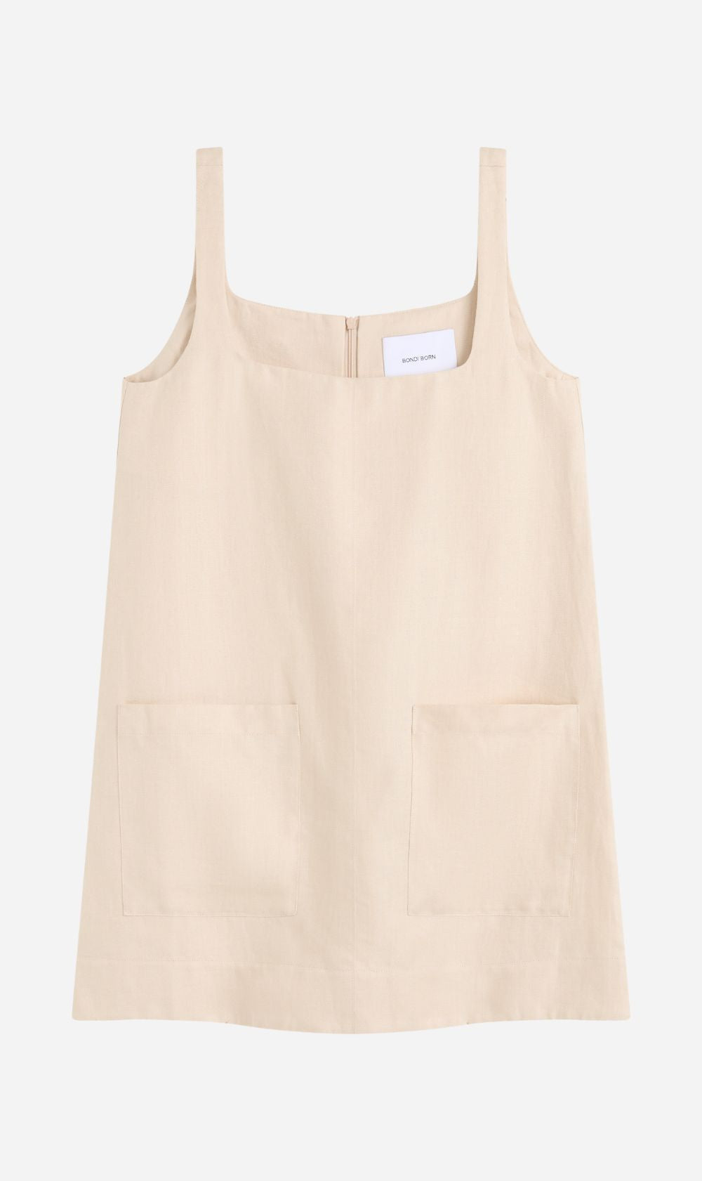Bondi Born | Delphi A-Line Mini Dress - Sand Bondi Born | Delphi A-Line Mini Dress - Sand