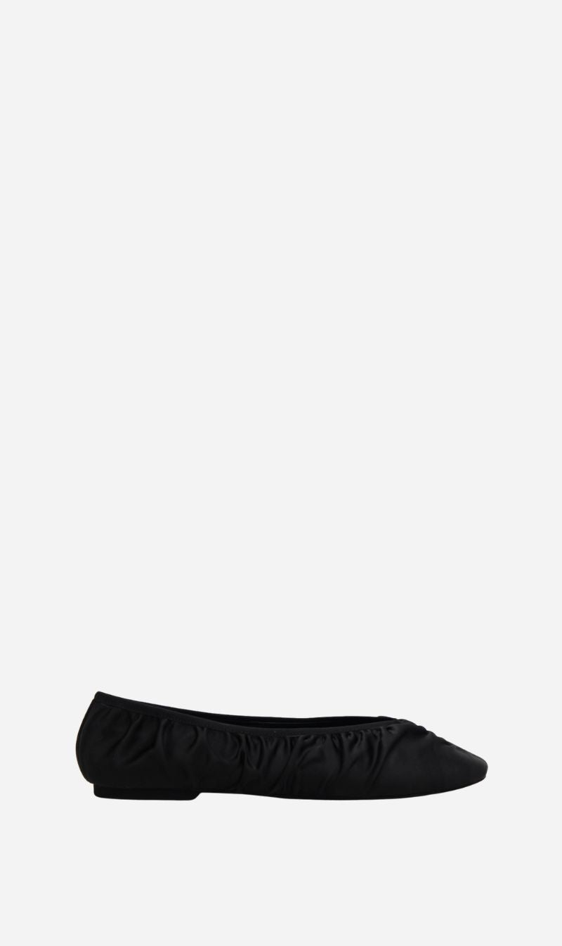 La Tribe | Gathered Flat - Black Satin