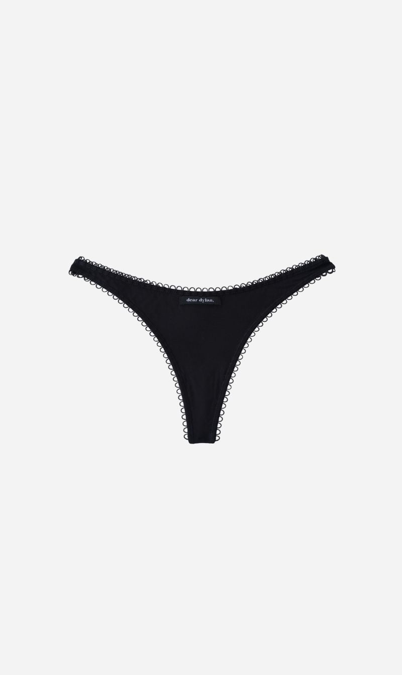 Dear Dylan | Eyelet Trim Thong - Noir