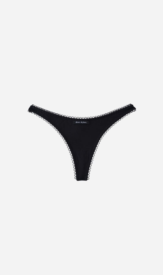 Dear Dylan | Eyelet Trim Thong - Noir