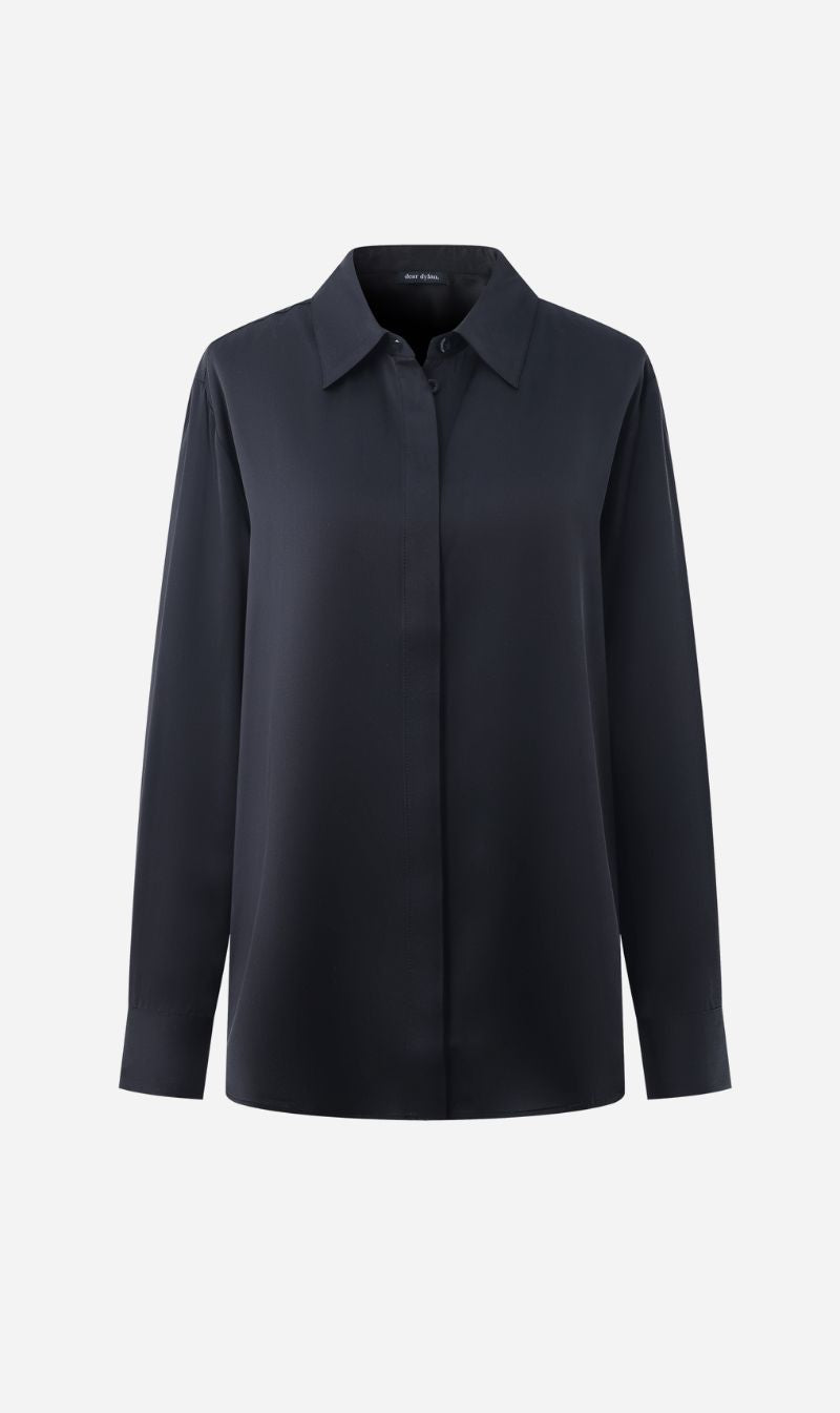 Dear Dylan | Dylan Silk Shirt - Noir