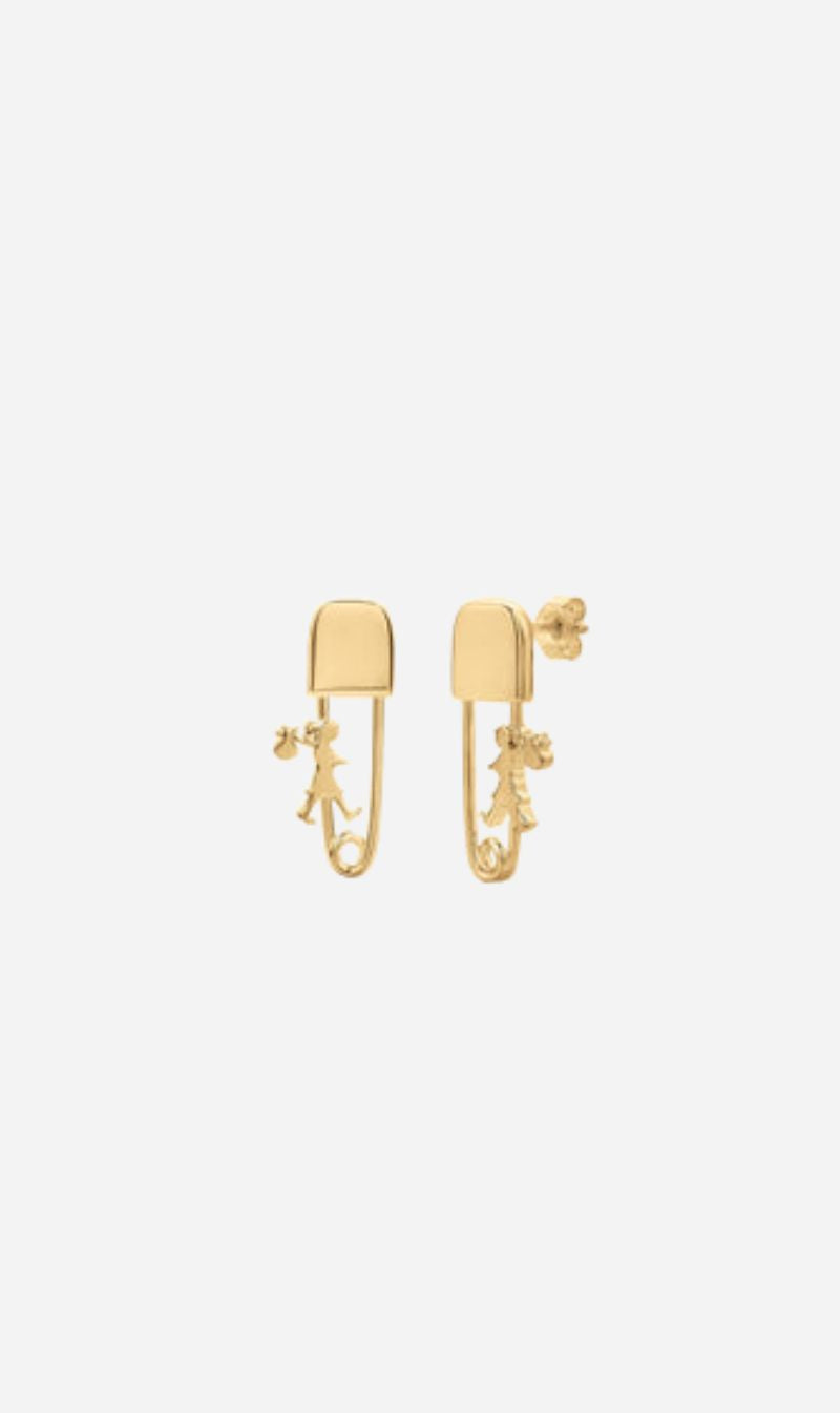 Karen Walker | Mini Runaway Safety Pin Studs - Gold
