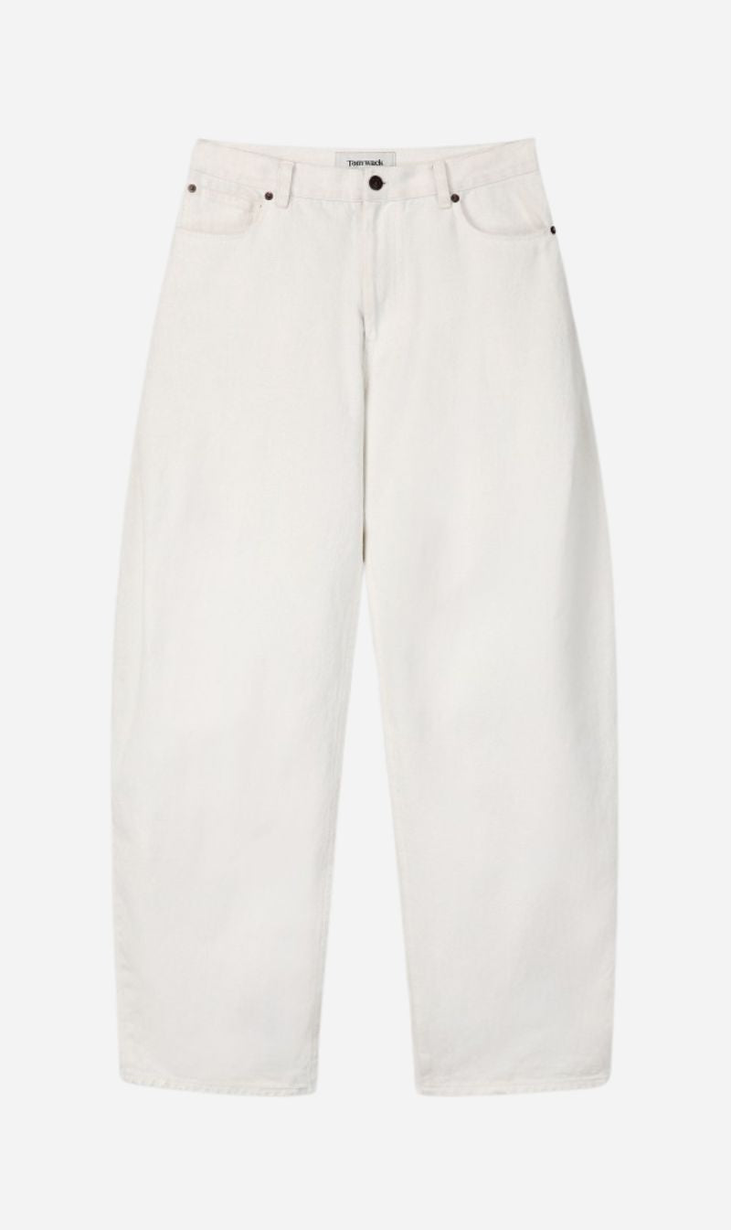 Tonywack | Side Tuck Curved Denim Jeans - Ecru
