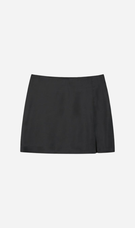 Tonywack | Satin Low Waist Mini Skirt - Black