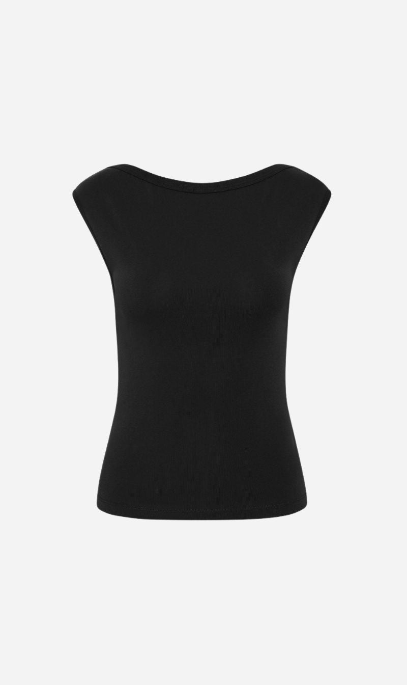 St Agni | Organic Cotton Ballerina Top - Jet Black