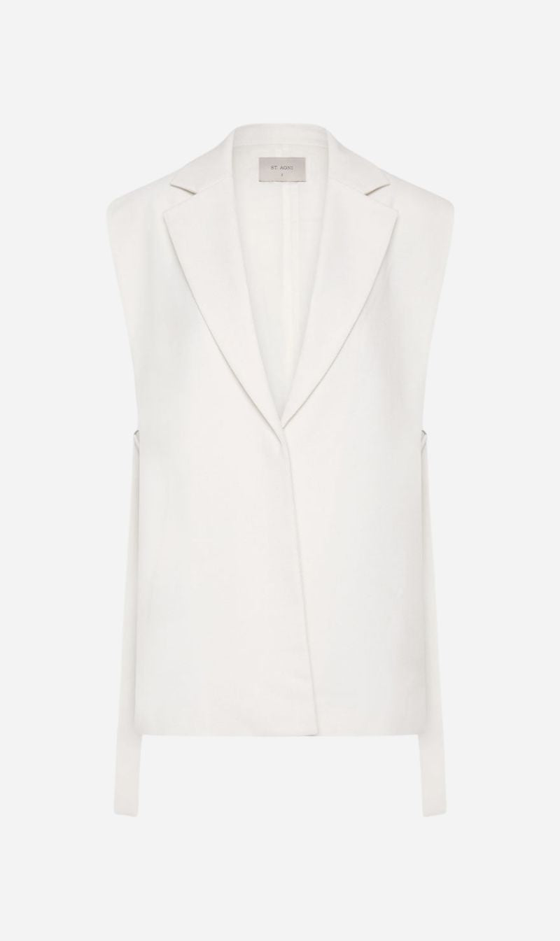 St Agni | Relaxed Side Tie Vest - Off White