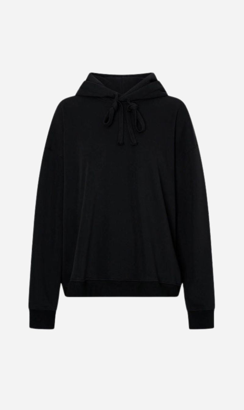 Camilla and Marc | Grid Flocking Logo Hoodie - Black