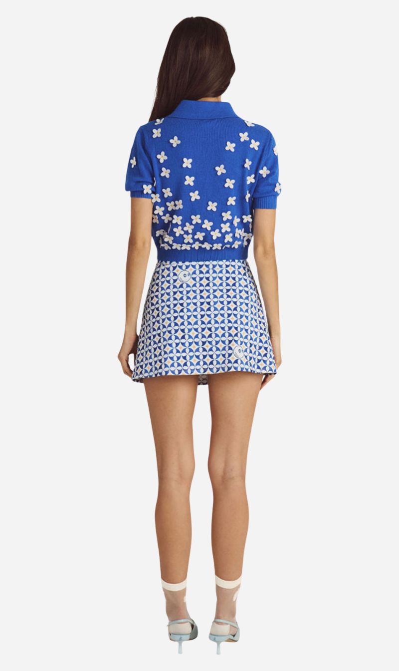 Malbon | Ella High Waisted Skirt - Blue Multi