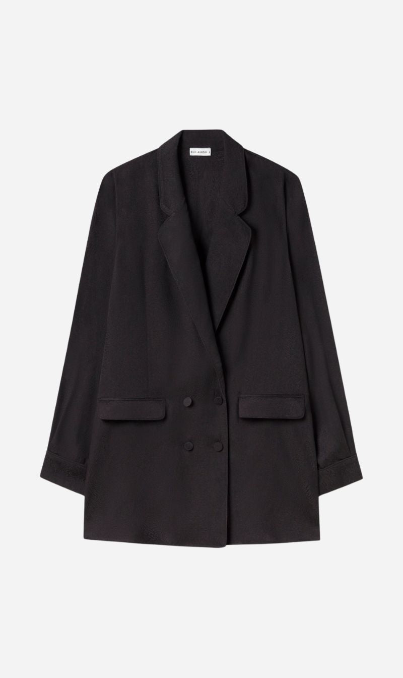 Silk Laundry | Relaxed Blazer - Coral Jaquard