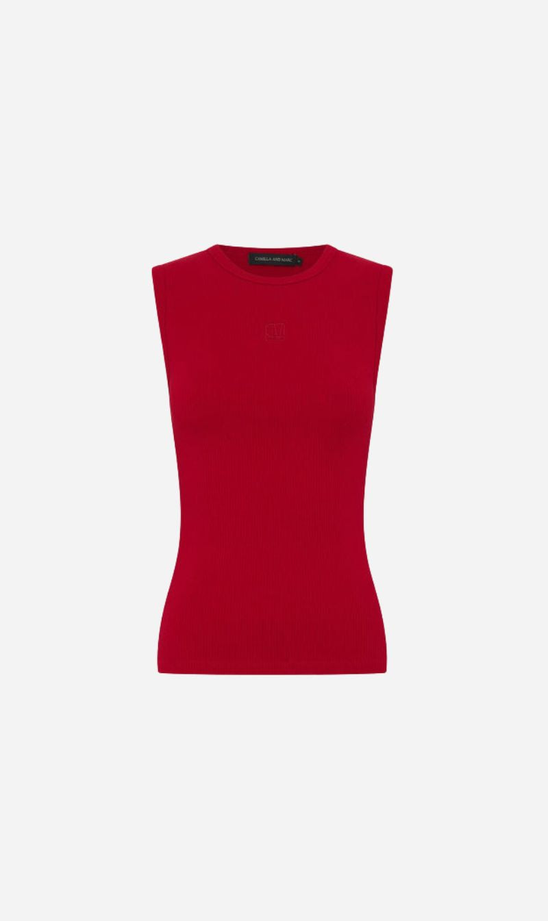 Camilla and Marc | Nora Crew Tank - Ruby Red