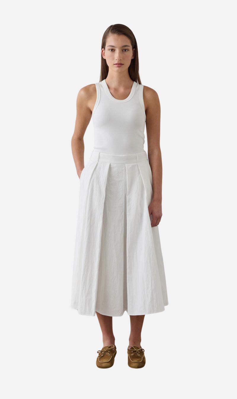 Laing | Full Pleated Skirt - White