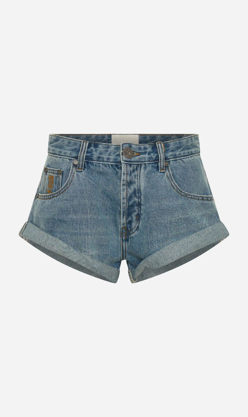 One Teaspoon | Bandits Low Waist Denim Shorts - Blue Crush