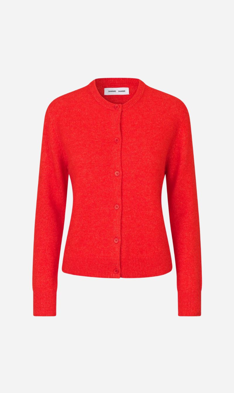 Samsoe Samsoe | Nor Short Cardigan - Flame Scarlet