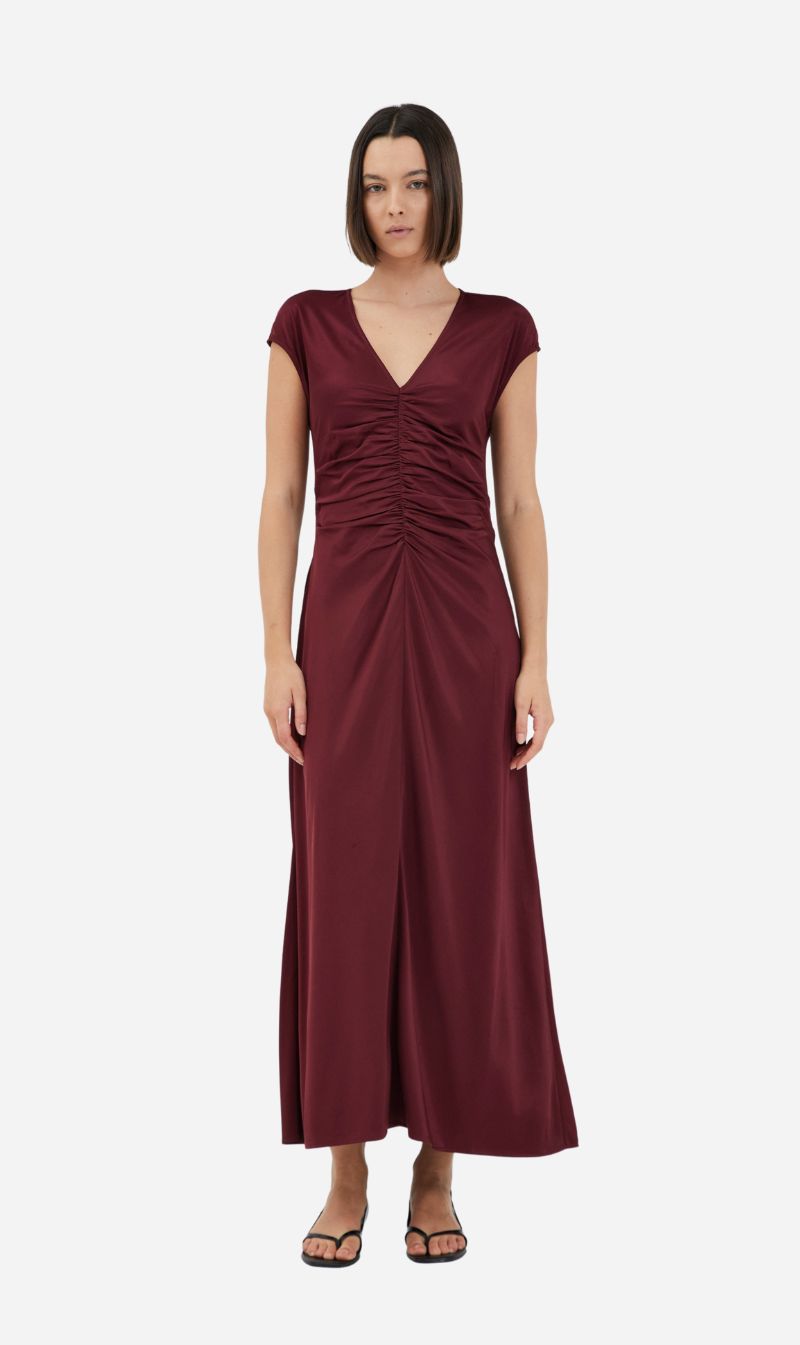 Third Form | Allure Gathered Tee Dress - Cabernet