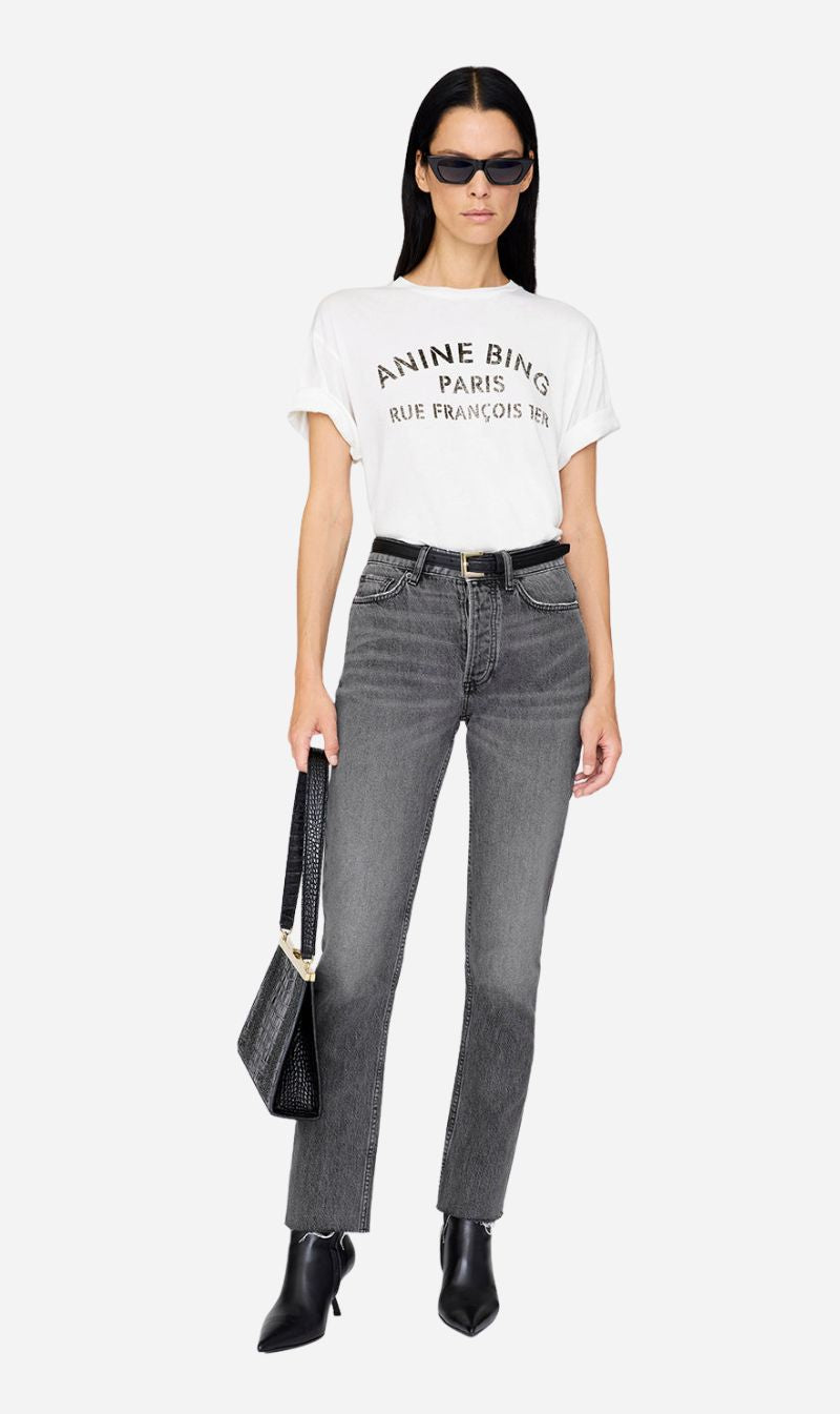 Anine Bing | Cohen Tee Paris Stencil - Ivory