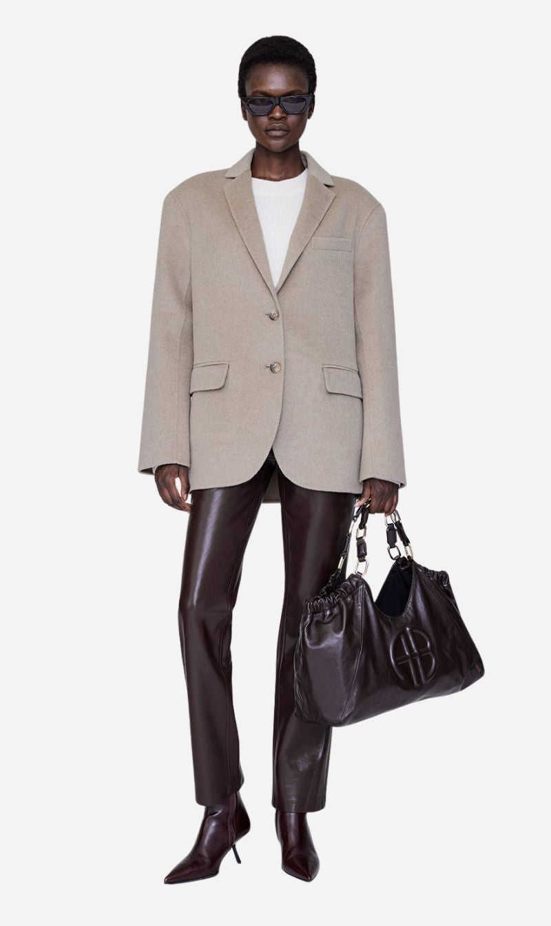 Anine Bing | Quinn Blazer - Oat Melange Cashmere