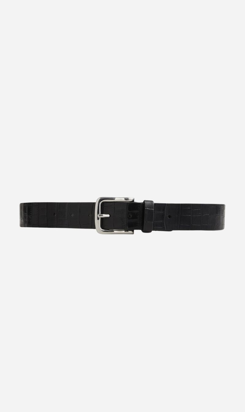 A.Emery | Leroy Belt - Black Embossed Croc