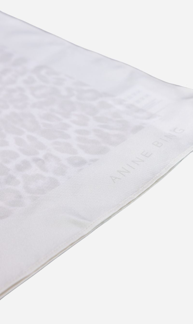 Anine Bing | York Scarf - Washed White Leopard