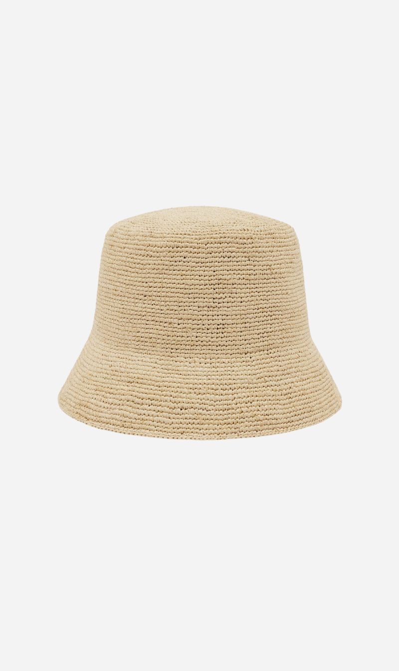 Assembly Label | Raffia Short Brim Bucket Hat - Natural