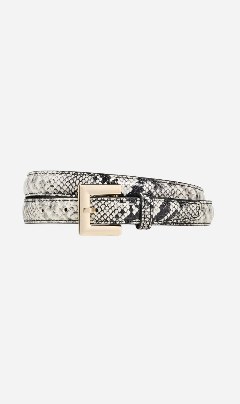 Anine Bing | Nicola Belt-Black & White Snake