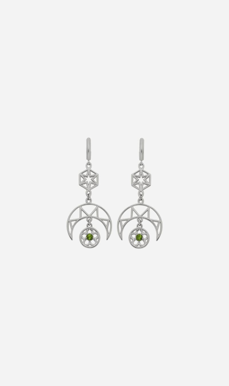Zoe & Morgan | Balance Earrings - Silver/Chrome Diopside