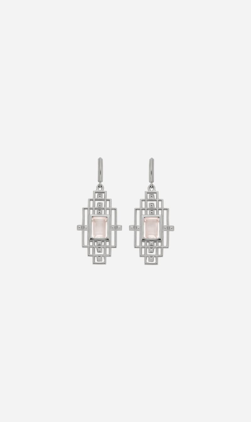 Zoe & Morgan | Bliss Earrings - Silver/Rose Quartz