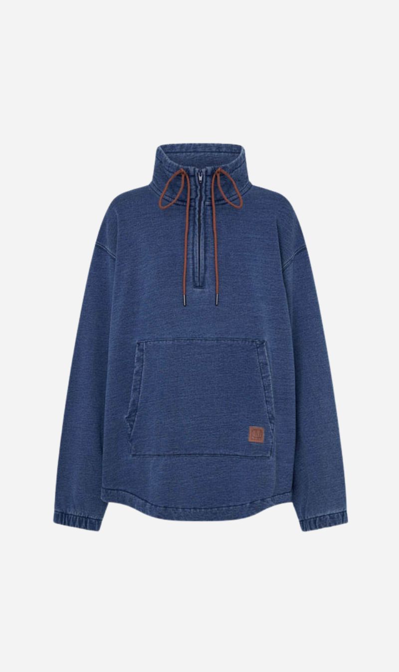 Camilla and Marc | Meena Denim Fleece Pullover - Classic Blue