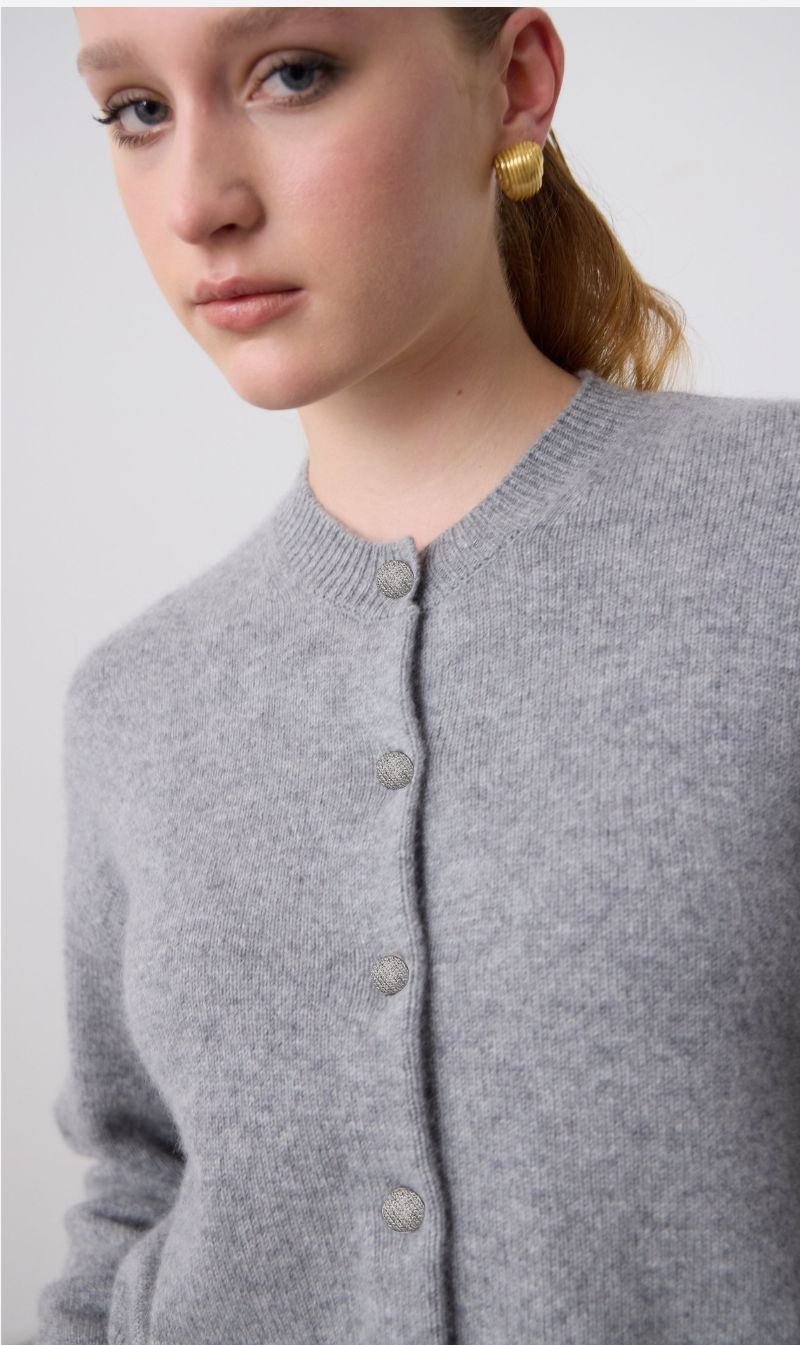 Laing | Boxy Cashmere Cardigan - Grey Marle
