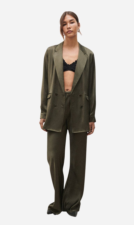 Silk Laundry | Bias Cut Pants - Pine