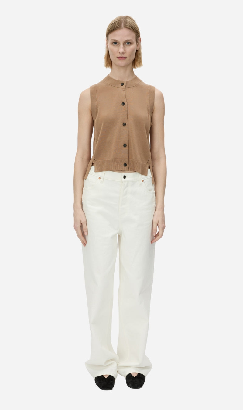 Camilla and Marc | Cardinal Sleeveless Cardigan - Tan