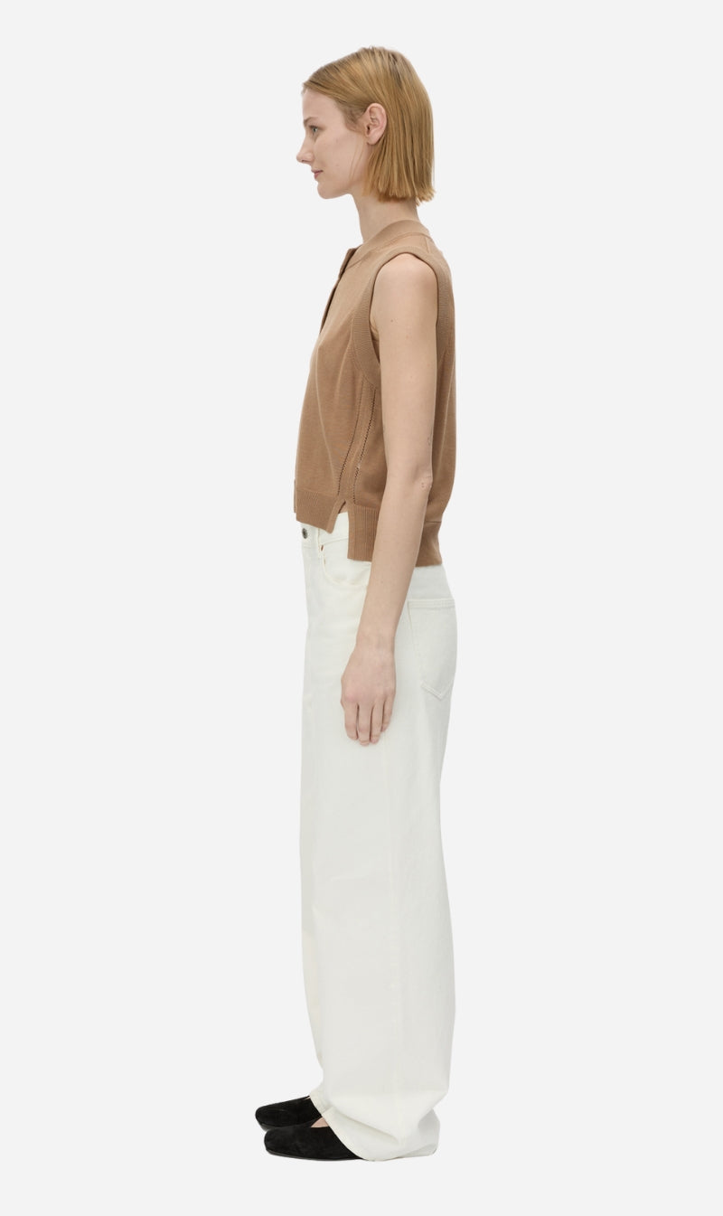 Camilla and Marc | Cardinal Sleeveless Cardigan - Tan