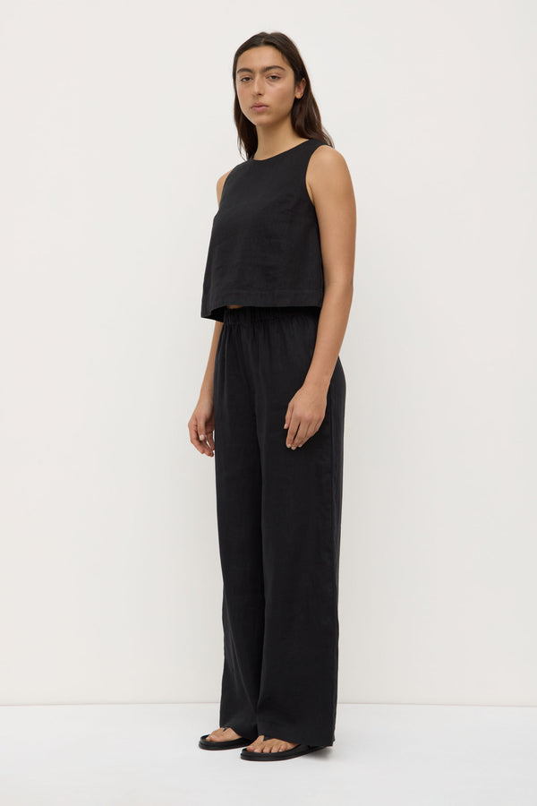Assembly Label | Estelle Linen Top - Black