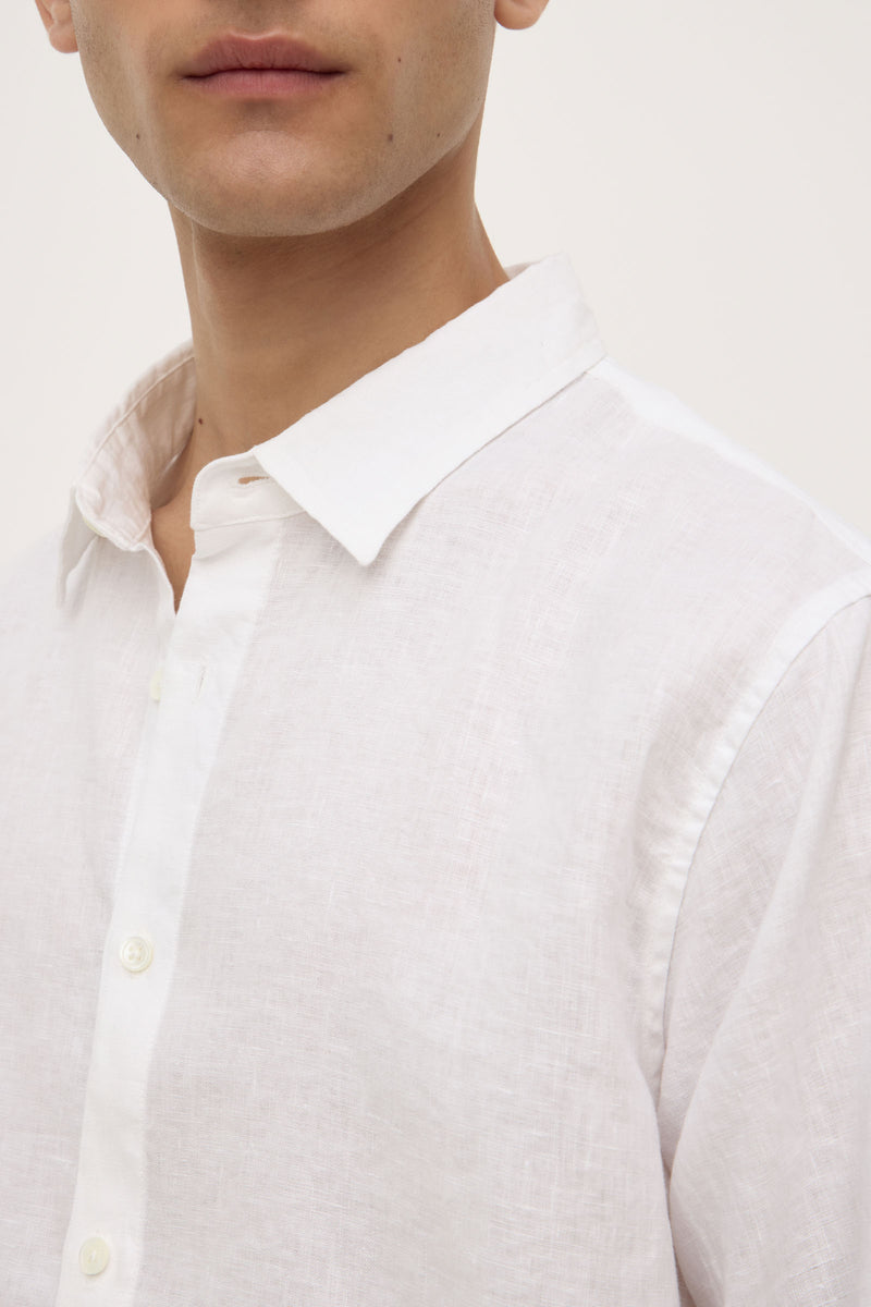 Assembly Label | Everyday Mens Linen Long Sleeve Shirt - White