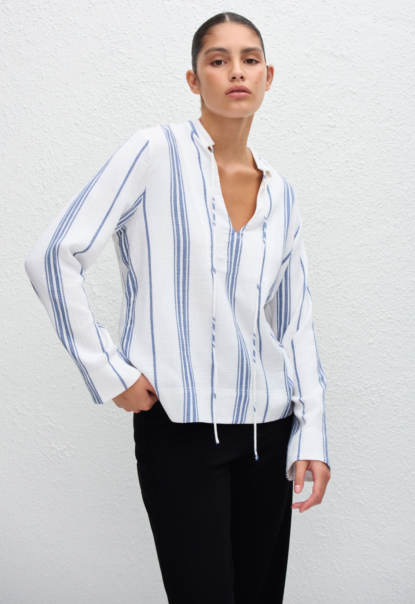 Matteau | Fisherman Popover Shirt - Porto Stripe