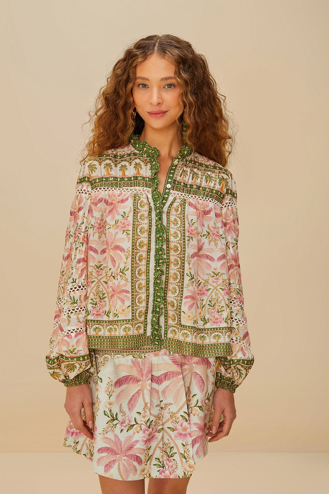 Farm Rio | Palm Dream Blouse - Off White