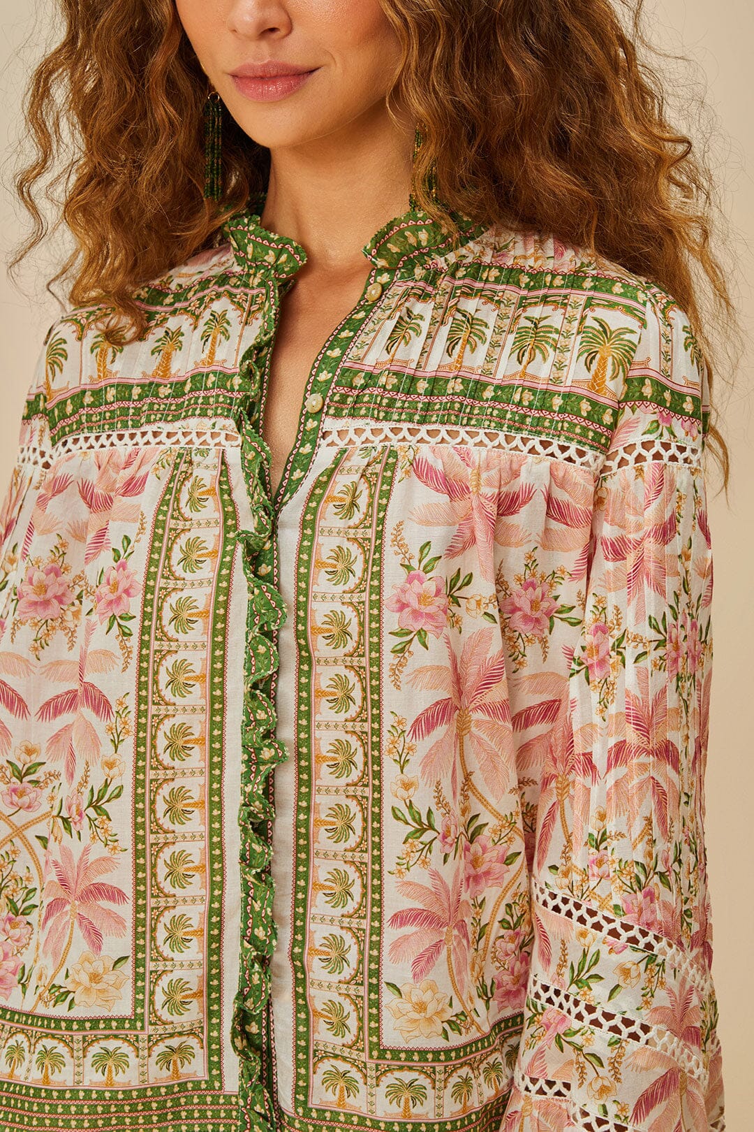 Farm Rio | Palm Dream Blouse - Off White