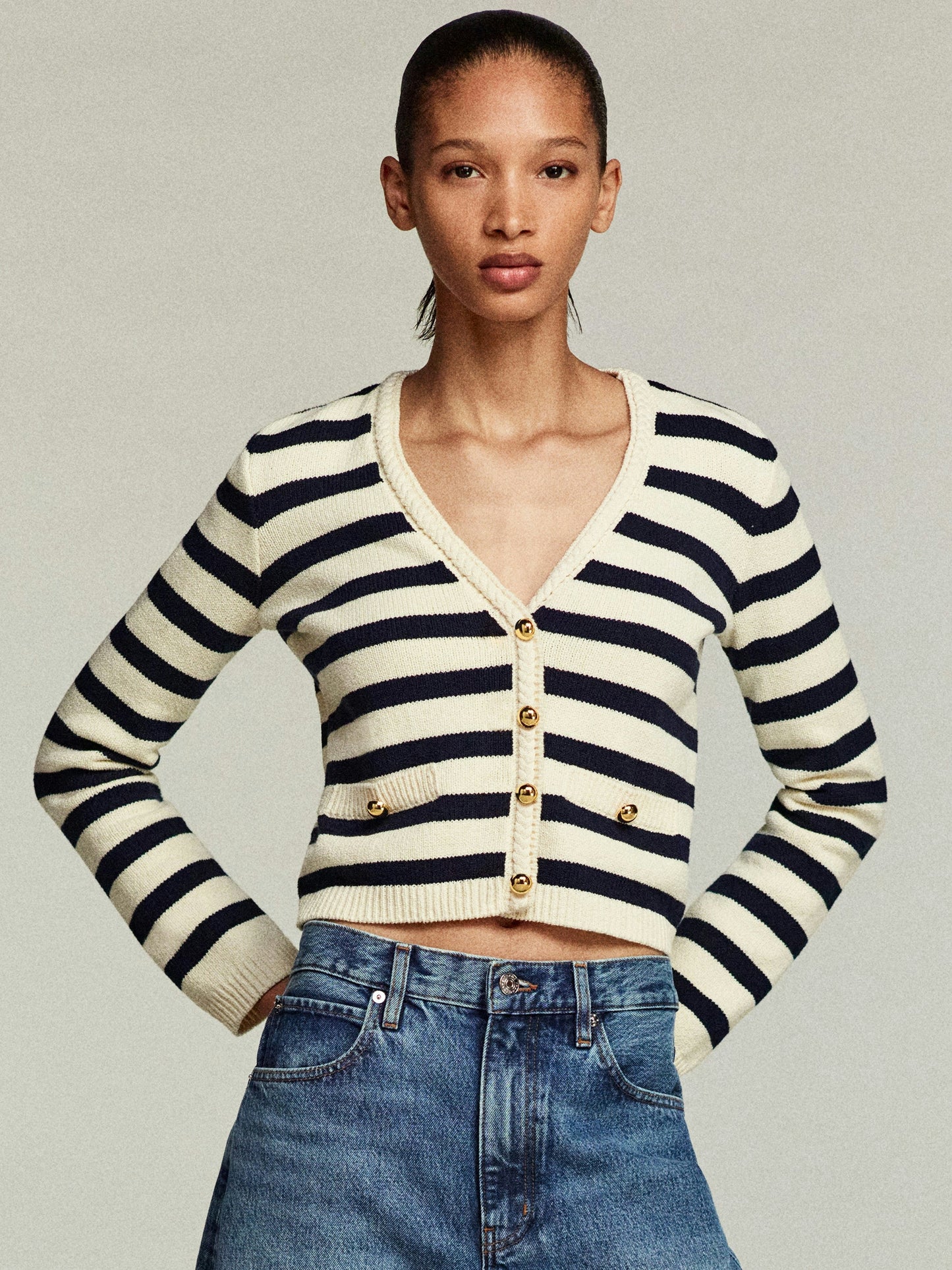 Frame Denim | The Harbor Cardigan - Navy Multi