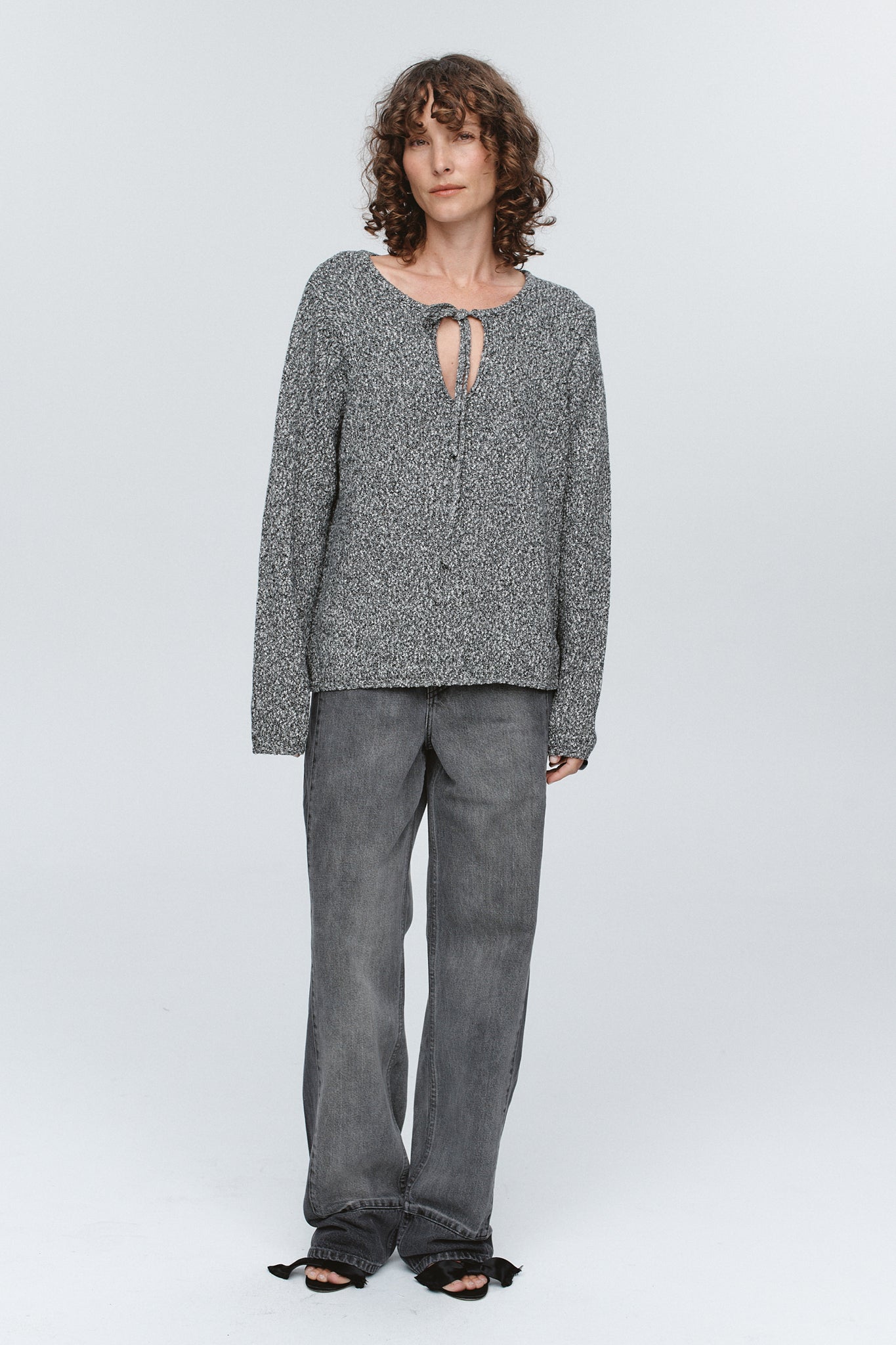 Marle | Gabrielle Jumper - Black/Ivory Melange