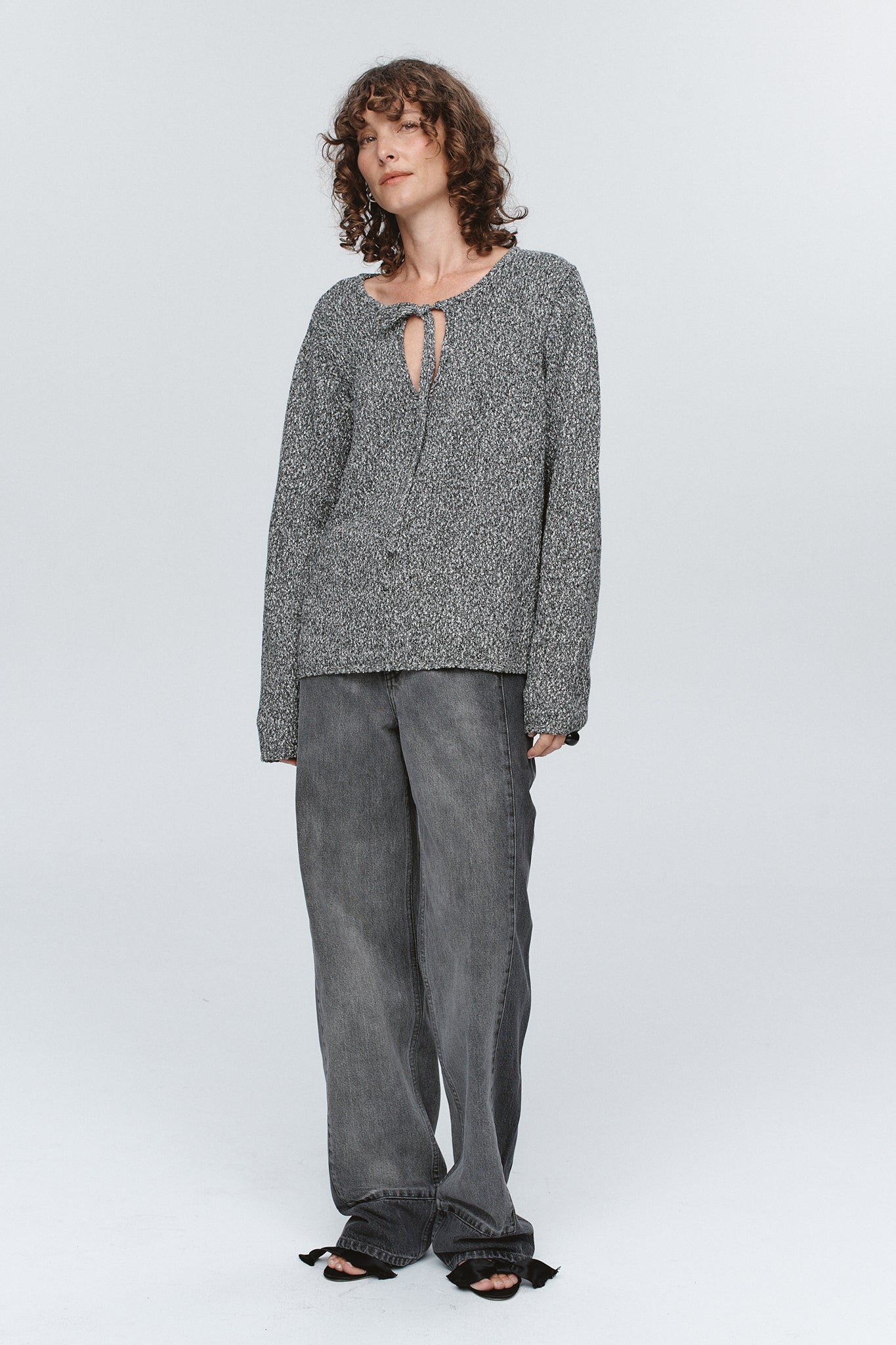 Marle | Gabrielle Jumper - Black/Ivory Melange