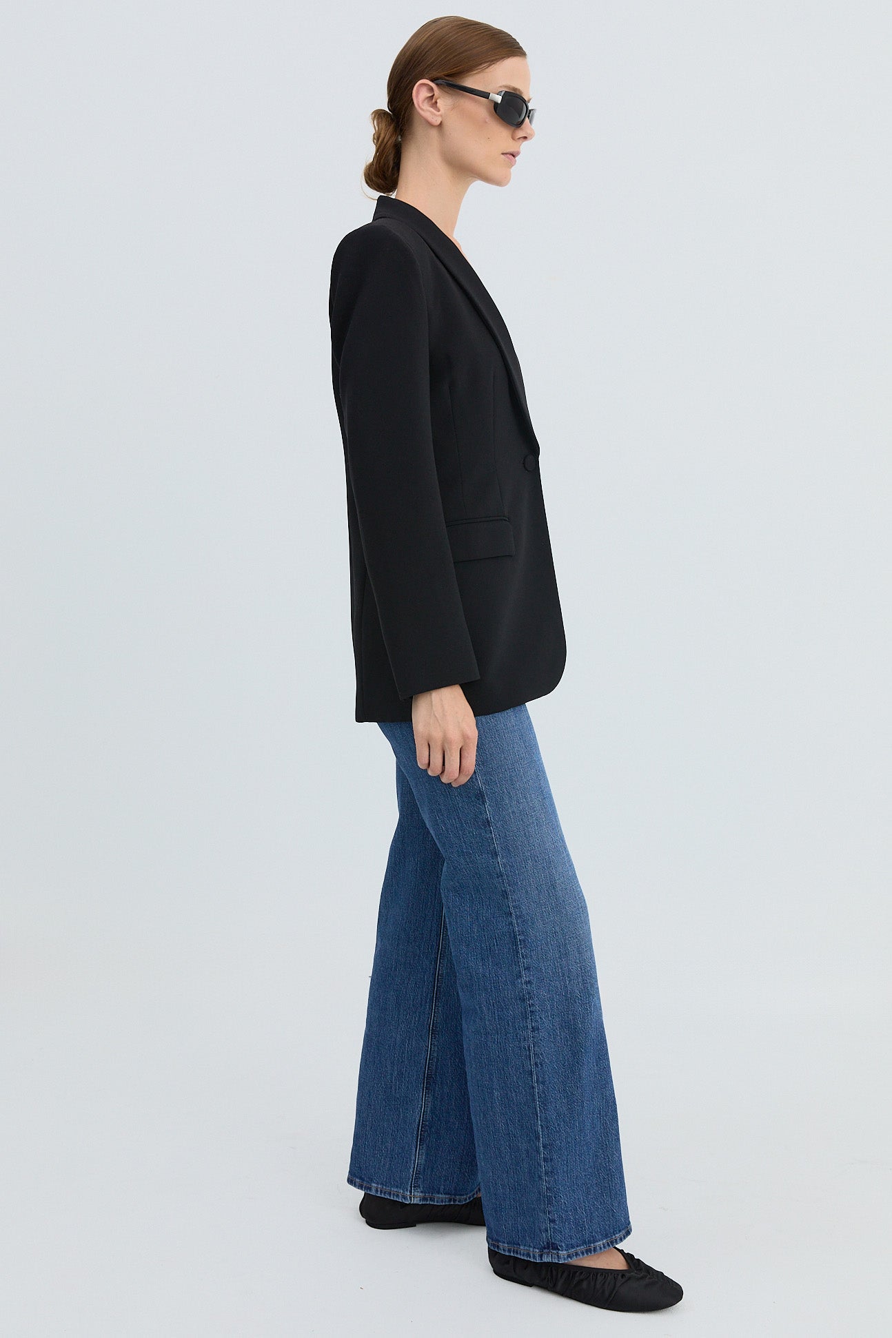 La Tribe | Gathered Flat - Black Satin