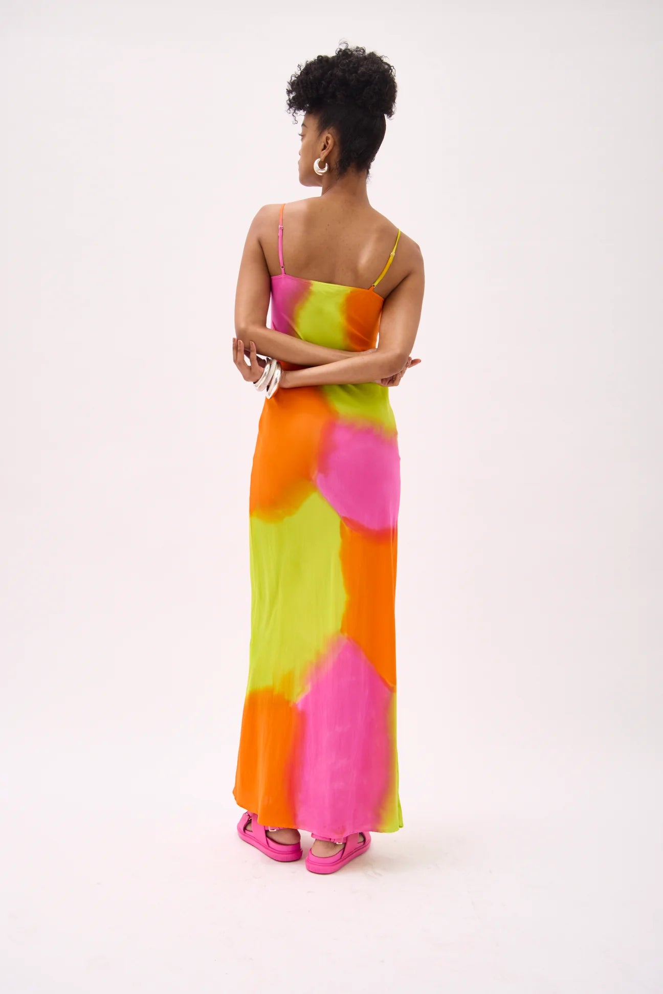 Gary Bigeni | Milka Cami Dress - Hand Painted Neon