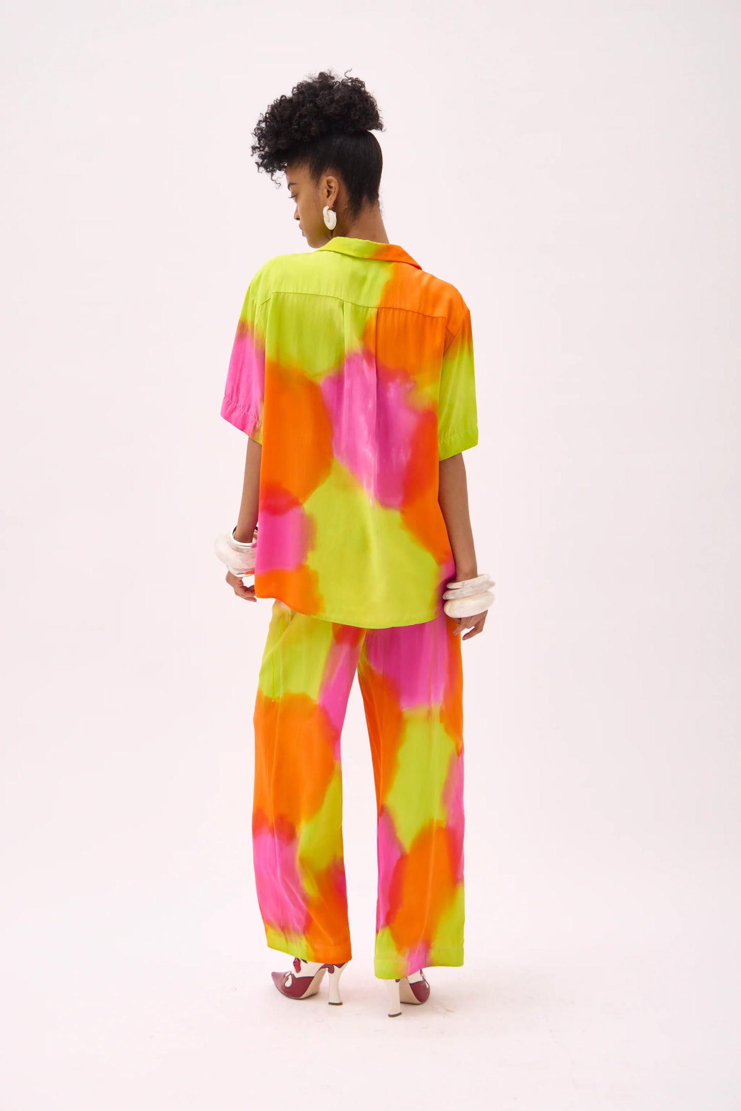 Gary Bigeni | Quinn Drawstring Pant - Hand Painted Neon