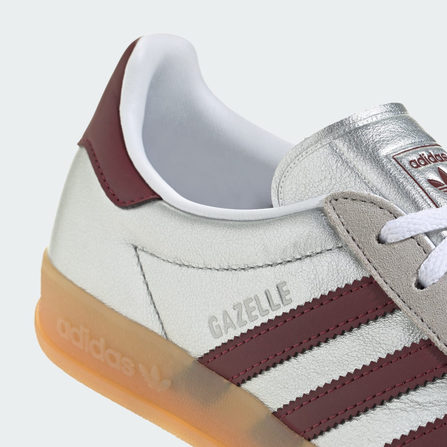Adidas | Gazelle Indoor - Silver Metallic / Shadow Red / Gum