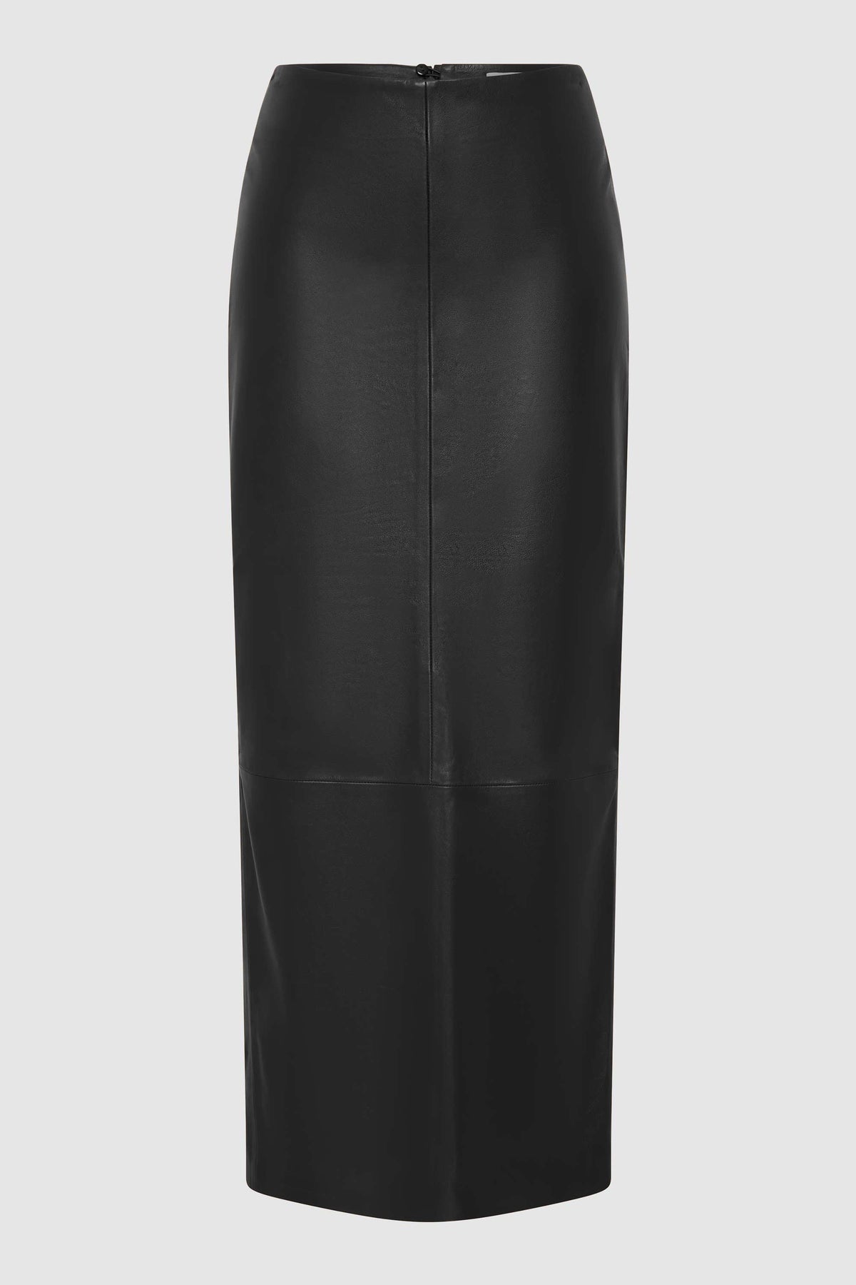 St Agni | New Leather Column Skirt - Black
