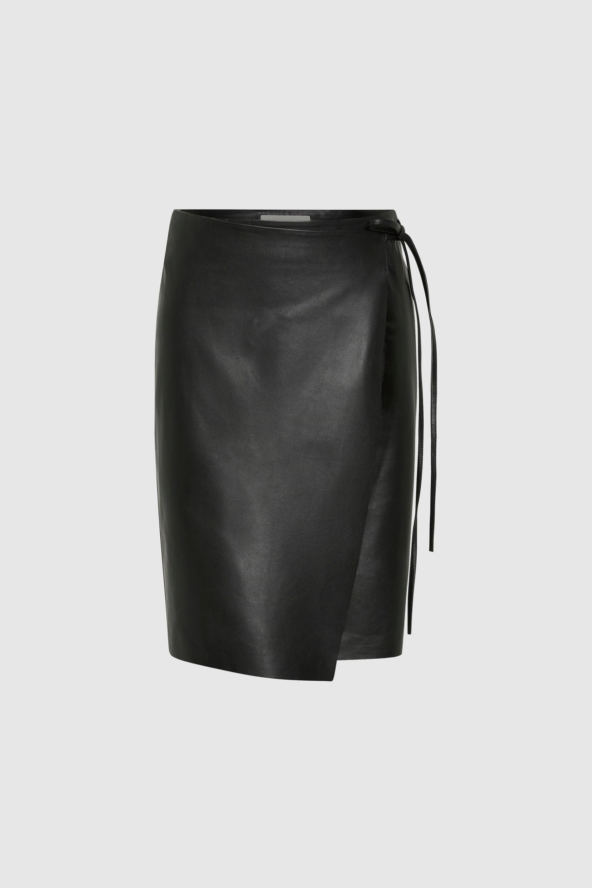 St Agni | Leather Everyday Wrap Skirt - Black